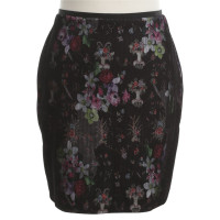 Marc Cain Cord skirt with floral pattern