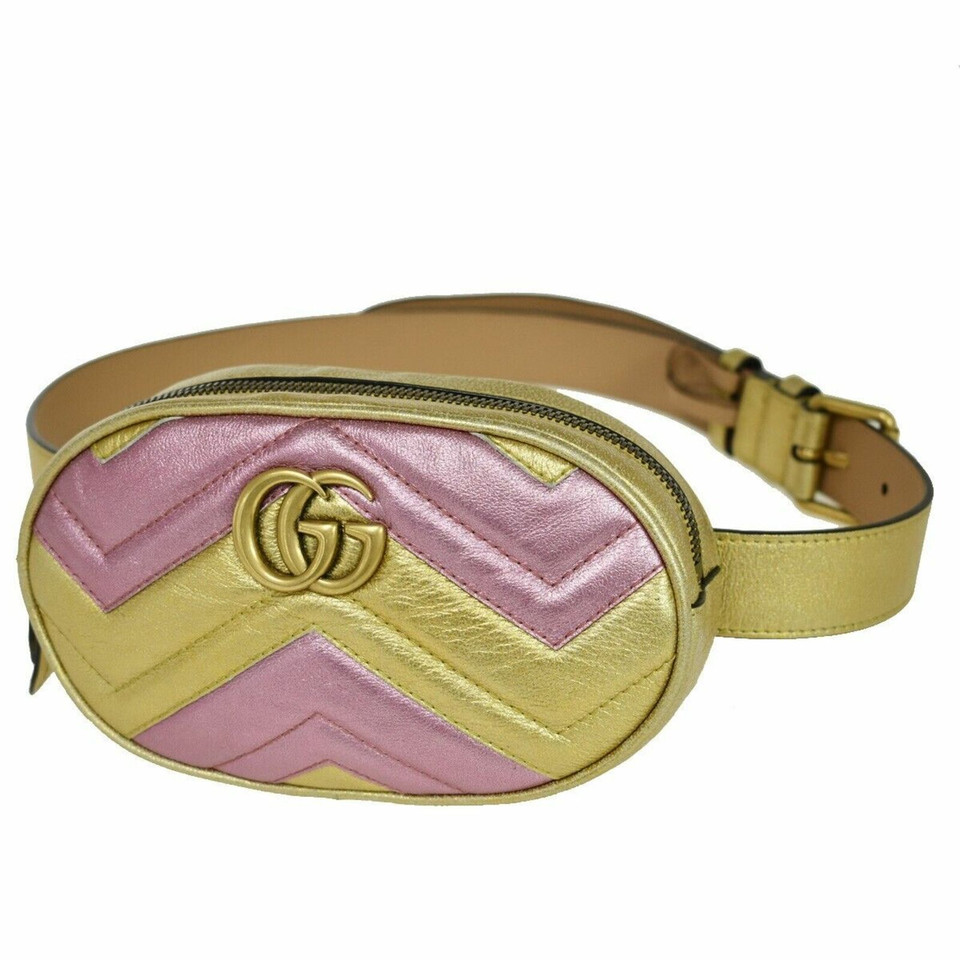 Gucci Marmont Bag in Pelle in Oro
