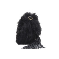 Balmain Clutch Bag Fur in Black