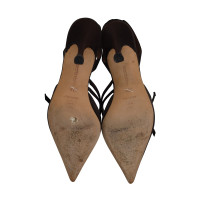 Manolo Blahnik Sandals Silk in Brown