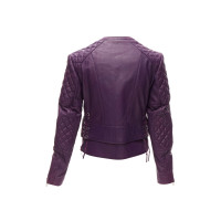 Balenciaga Jacke/Mantel aus Leder in Violett