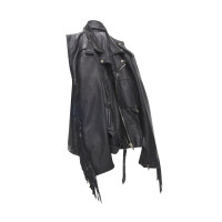 Balenciaga Jacke/Mantel aus Leder in Schwarz