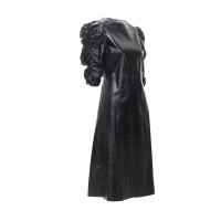 Céline Kleid aus Leder in Schwarz