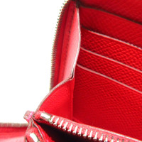 Hermès Täschchen/Portemonnaie aus Leder in Rot
