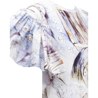 Alexander McQueen Robe en Coton en Bleu