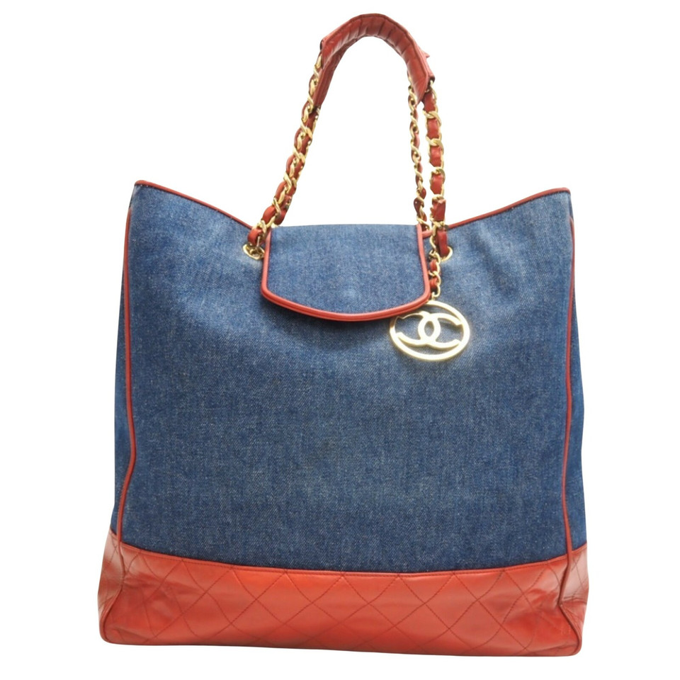 Chanel Tote Bag aus Jeansstoff in Blau