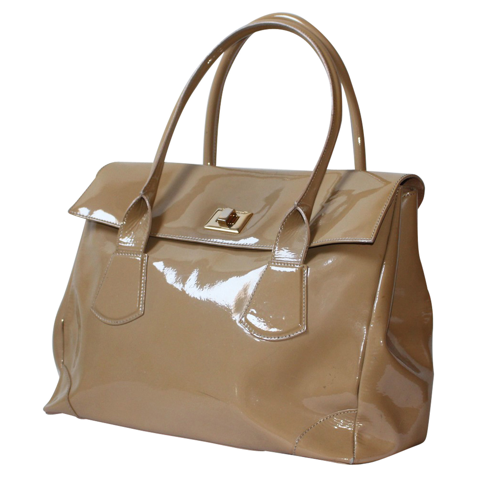 L.K. Bennett Tote bag Patent leather in Beige - Second Hand L.K. Bennett  Tote bag Patent leather in Beige buy used for 65€ (4231209)