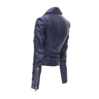 Balenciaga Jacke/Mantel aus Leder in Blau