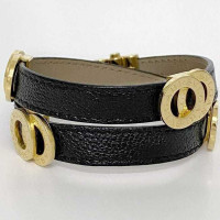 Bulgari Armreif/Armband aus Leder in Schwarz