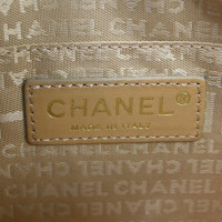 Chanel Chocolate Bar Tote Bag Leer in Beige
