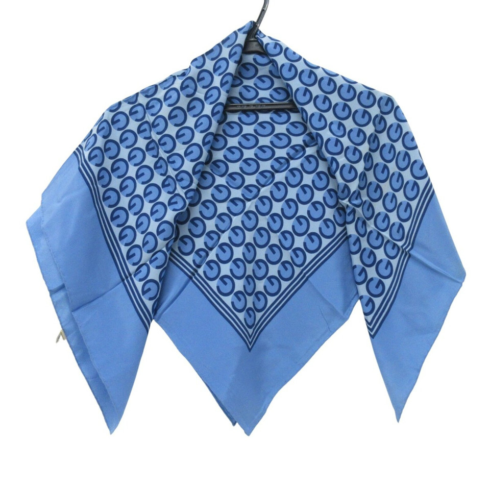 Gucci Schal/Tuch aus Seide in Blau