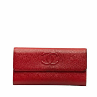 Chanel Täschchen/Portemonnaie aus Leder in Rot