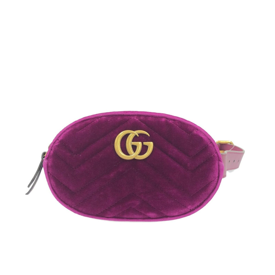 Gucci GG Marmont Mini aus Wildleder in Violett