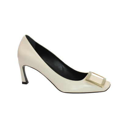 Roger Vivier Décolleté/Spuntate in Pelle in Bianco