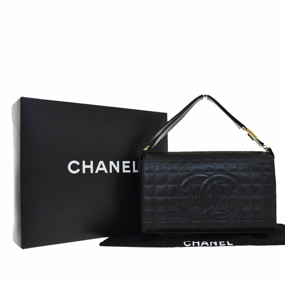 Chanel Chocolate Bar Tote Bag en Cuir en Noir