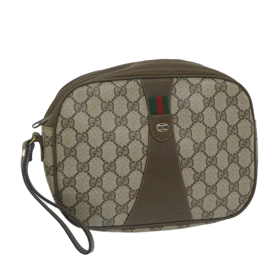 Gucci Clutch Bag Canvas in Beige