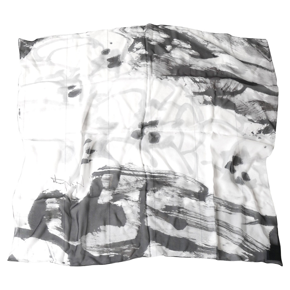 Yohji Yamamoto Foulard en soie avec imprimé
