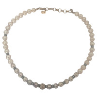 Christian Dior Pearl Necklace with Rhinestone
