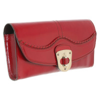 Alexander McQueen Clutch Bag Patent leather in Red