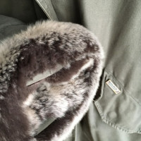 Woolrich Green parka with fur trim