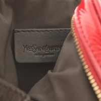 Yves Saint Laurent Borsette/Portafoglio in Pelle verniciata in Rosso