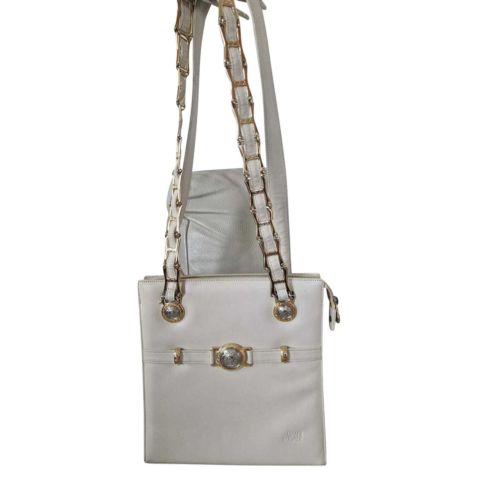 Gianni Versace Shoulder bag Leather in Cream