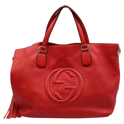 Gucci Soho Tote Bag aus Leder in Rot