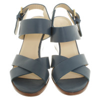 Navyboot Sandalen met sleehak