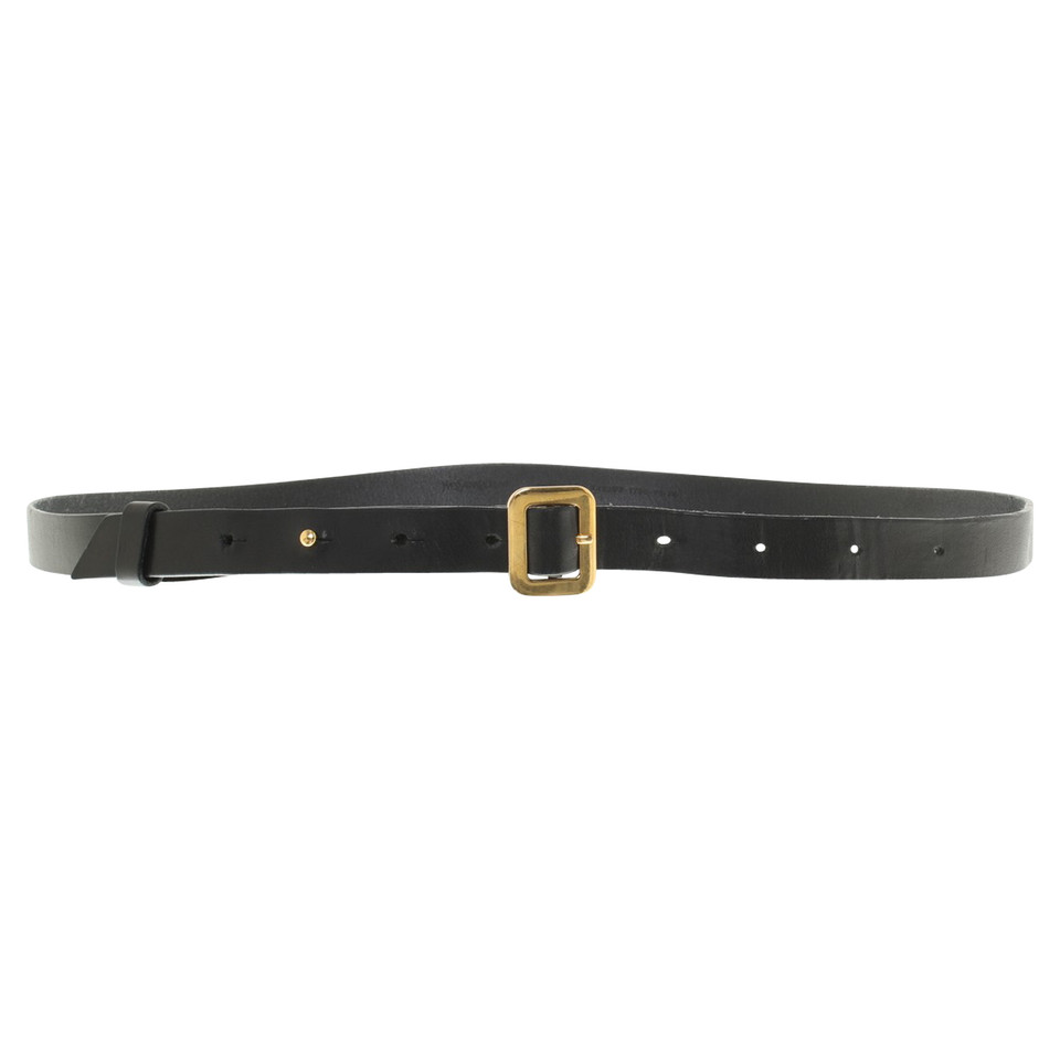 Yves Saint Laurent Leather Belt zwart