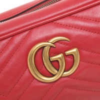 Gucci GG Marmont Crossbody Bag en Cuir en Rouge