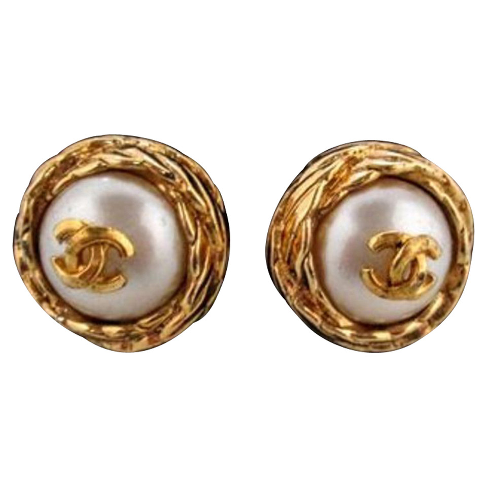 Chanel Orecchini di perle d'arte "Logo Mania"
