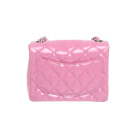 Chanel Classic Flap Bag Mini Square aus Leder in Rosa / Pink