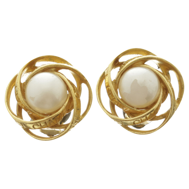 Chanel Pearl Clip Earrings