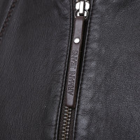 Armani Jeans Leren jas in zwart