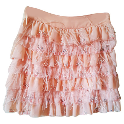 Elisabetta Franchi skirt made of viscose in apricot pastel