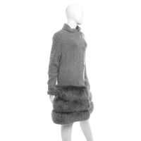 Ermanno Scervino Knitted coat with real fur