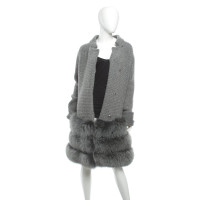 Ermanno Scervino Knitted coat with real fur