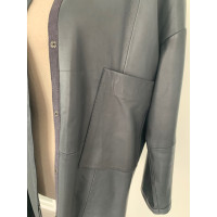 Humanoid Jacke/Mantel aus Leder in Grau