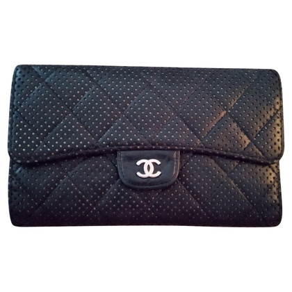 Chanel Portemonnaie aus Leder in Schwarz