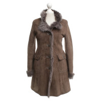 Mabrun Lambskin coat in taupe