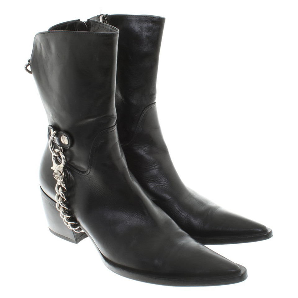 Cesare Paciotti Leather Bootees