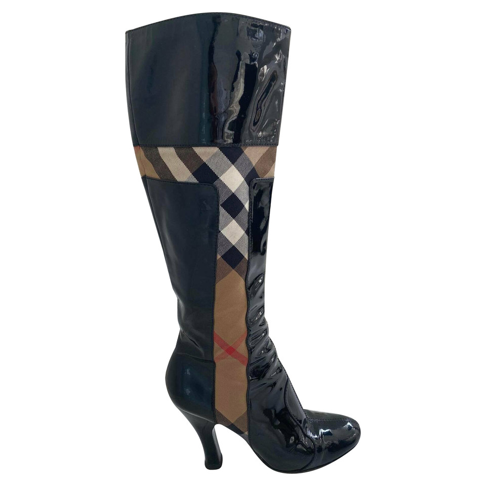 Burberry Boots Patent leather in Black