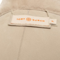 Tory Burch Lamsvacht jas in grijs-beige