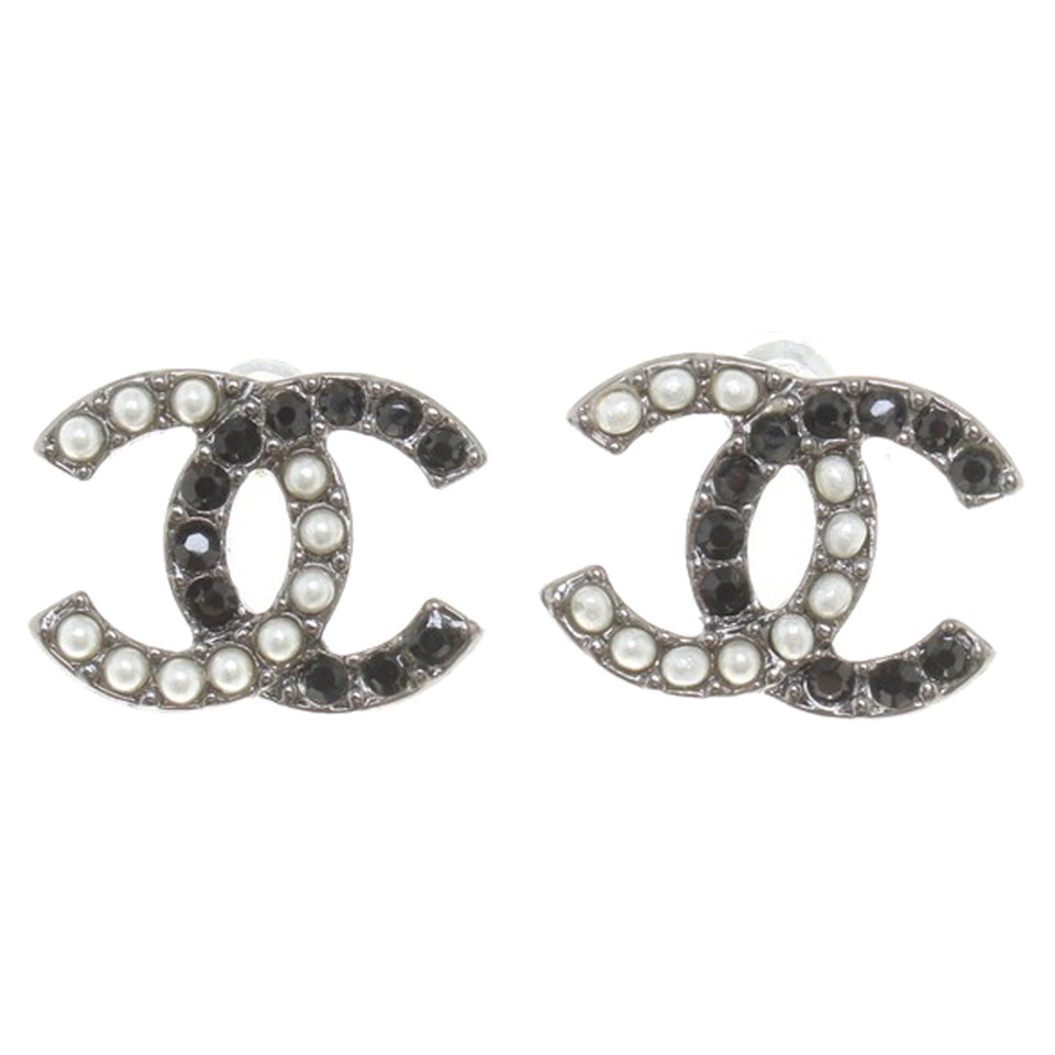 Chanel Silver colored stud earrings