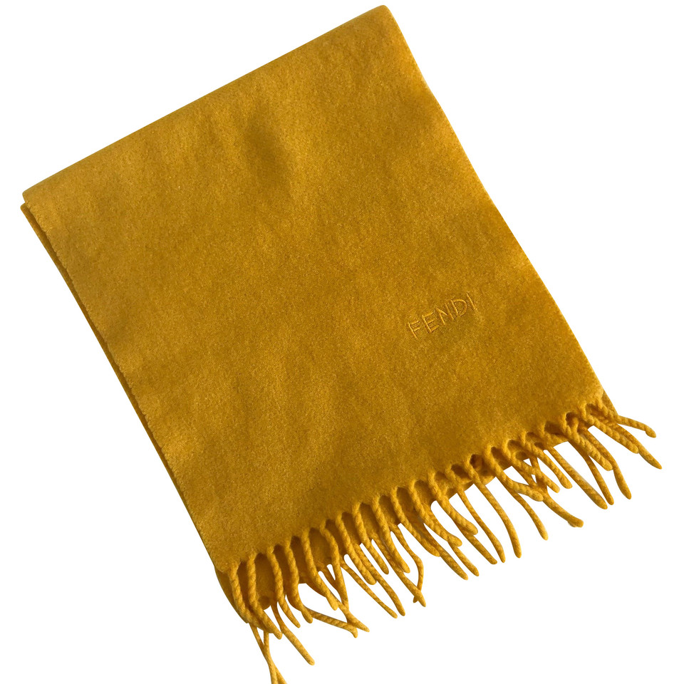 Fendi Schal/Tuch aus Wolle in Gelb