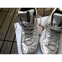 Jil Sander Leather sneakers in silver