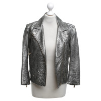 Faith Connexion Leather jacket with a metallic look