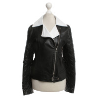 J.W. Anderson Leather jacket in black / white