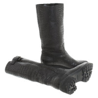 Prada Bottes en Cuir en Noir