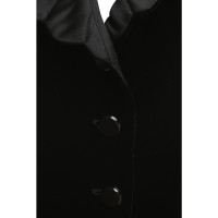 Armani Collezioni Veste en velours noir avec revers cranté